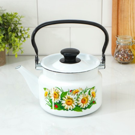 The kettle is cylindrical, 1.5 l, induction, neckline mix, white color-5