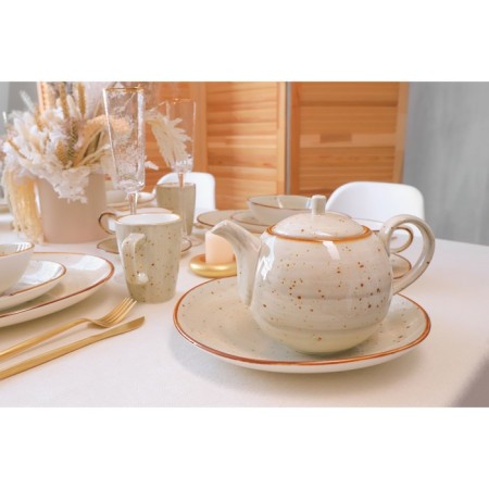 Teapot Porcelain Hot Magistro Mediterana, 900 ml, beige color-9