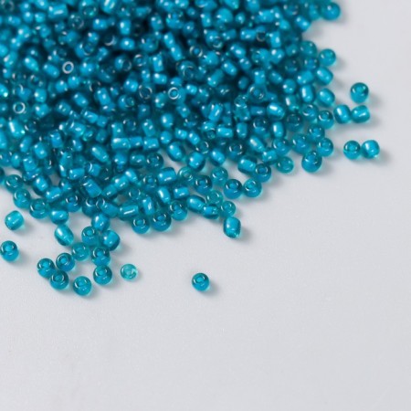 Beads "Astra" 11/0, 20 g (21A-4 turquoise/transparent with the color center)