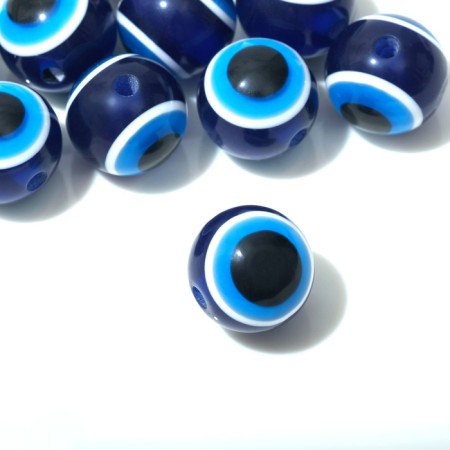 Bead "Eye" Round, 1.7 × 1.7 × 1.7 cm, (set 10 pcs.), Blue color-1