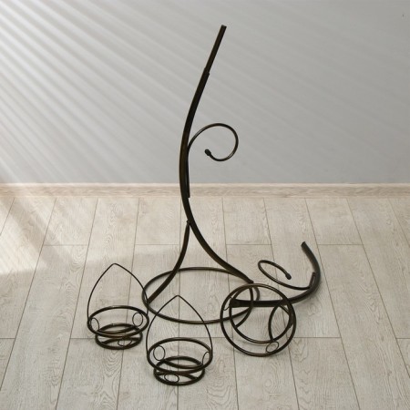 Flowers stand, floor, collapsible, 3 pots, d = 18 cm, bronze-4