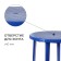 Round table, 90x90x75 cm, blue color