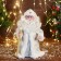 Santa Claus "with a flashlight on the staff and patterns on the fur coat" moves, 30x14 cm, white