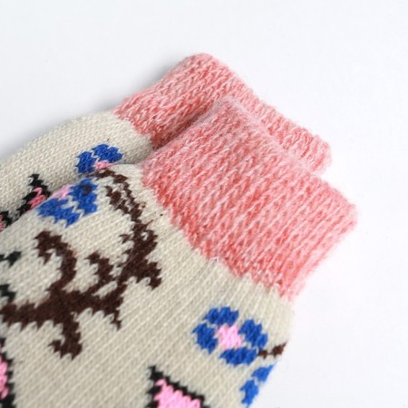Nosk children's woolen "butterflies" A.3a45, beige color, river 22-1