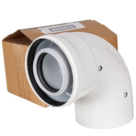 The chimney element Rommer RCA-8610-010090, condensation allocation, D = 60/100 mm, 90 °-4