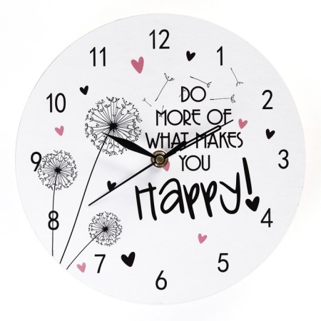 Wall clock, series: Happiness, "Be happy!", Discrete move, D-23.5 cm-3