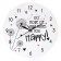 Wall clock, series: Happiness, "Be happy!", Discrete move, D-23.5 cm