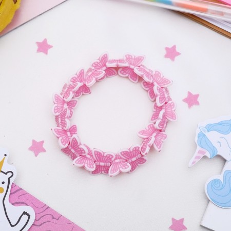 Children's bracelet "chosen" butterflies are spinning, pink color, d = 6 cm