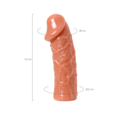 Nozzle with additional stimulation, realistic, TPR, bodily, 12.7 cm-6