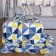 Pyramid plaid 200x220cm, yellow-blue, microfiber 190g/m, PE 100%