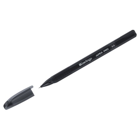 Gel handle Berlingo Apex Pro black, 0.5mm, trihedral case