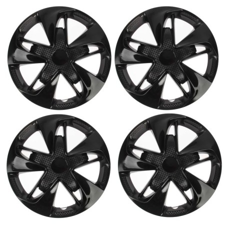Wheel caps R13 "Super Astra", black gloss carbon, set 4 pcs.