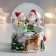 Souvenir Polystone Water Ball "Snowman and Santa Claus with Olennik" 7x6.7x8.8 cm