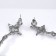 Earrings under the natural stone "Stars" are four -pointed with stone, blue color in silver