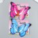 Magnet "Valley of butterflies" double wings with sparkles and silver 10x14.5 cm