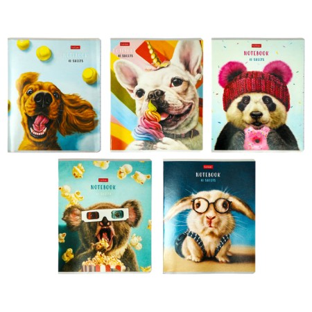 Notebook 48l Lin Learn yourself!, Obla chalk cards, rounded carcass, bl 65g/m2, mix