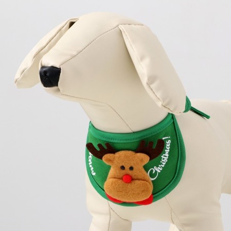Dog collar "deer", green-3