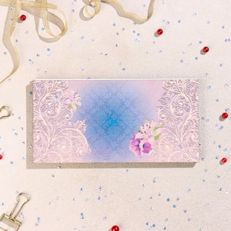 Wooden envelope carved "with an anniversary!" lilies, pattern-1