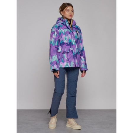 Ski jacket female winter, size 48, purple color-10