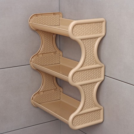 Rattan bathroom shelf, 3-long, 32 × 17 × 41.8 cm, sea sand color-6