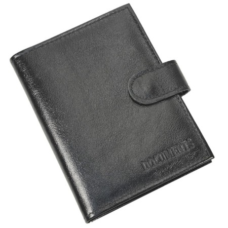Covers for passport and auto documents, on the button, black matte color