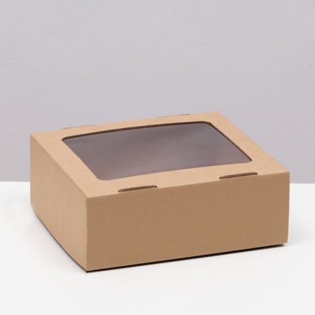 Box the team, cover is “brown”, with a window, 21 x 18 x 8 cm-1