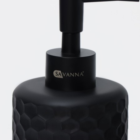 Savanna bathroom accessories set, 2 items: dispenser, glass, black color-4