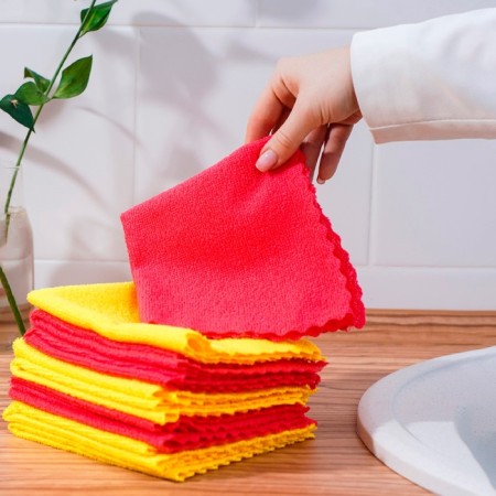 Salpha universal share "Promo", a cleaning rag, 180 g, 10 pcs, 30 × 30 cm, microfiber, ultrasound processing of the edge, mix-9