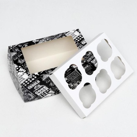 Packaging for 6 cupcakes with the window "Cook Book", 25 x 17 x 10 cm-4