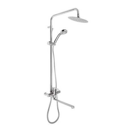 Shower system Accoona A83103-2, with a tropical shower, stainless steel, chrome