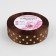 Satin tape with embossing "Goros", 25 mm × 23 ± 1 m, brown color No. 32
