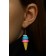 Earrings Assorted "Sweets" Ice Cream in the Horn, The color of the pink blue