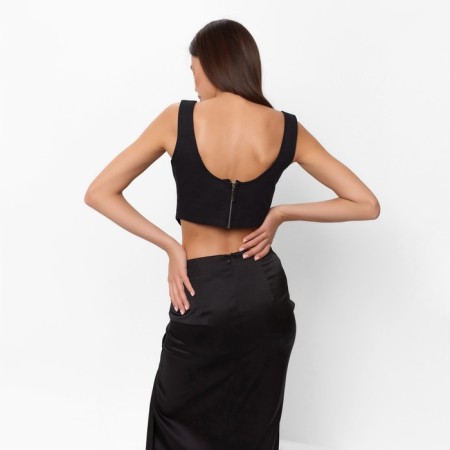 Top female denim Mist: Denim R.44, Black-1