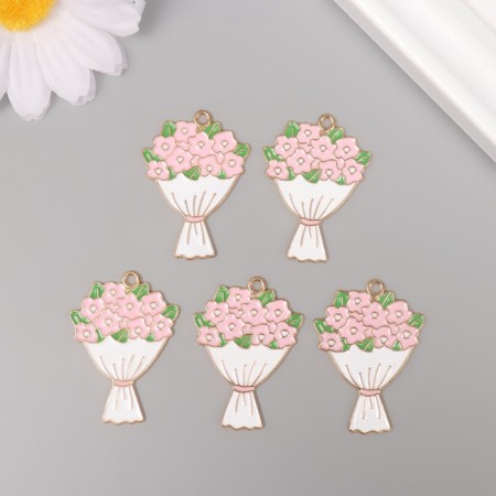 Decor for creativity Metal, enamel "Bouquet of flowers" 3.4x2.5 cm-2