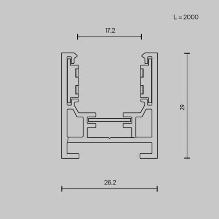 TECHNICAL TRXM034-412W Busbar Trunkings Exign, 2000x26.2x29 mm, white color, white-5