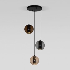 Lamp of the suspended Eurosvet Cobble 50258/3 LED, 13 W, 4000K, 1257LM, 300x300 mm, black color, beige