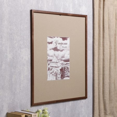 Фоторамка сосна с19 орех 50х60 см (пластиковый экран)-1