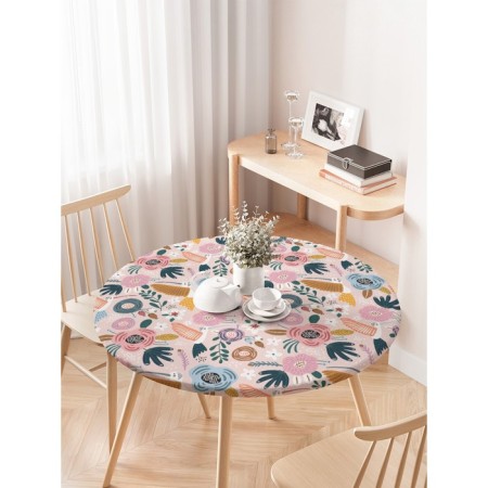 Table tablecloth "Tropical sketches", round, oxford, elastic band, size 120x120 cm, diameter 75-100 cm-2