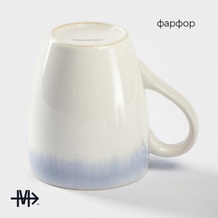 Porcelain mug Magistro "Paveti", 350 ml, blue color-1