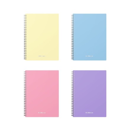 Notebook A5, 80 sheets in the cage on the crest Erichkrause "Pastel", plastic cover, OFSET BOLK, 100%whiteness, mix
