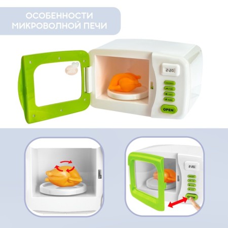 Microwave oven "mini-house", light, stand rotates-4