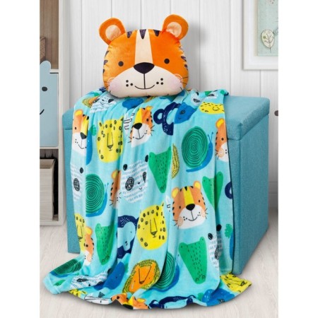 Jungle blanket, size 150x200 cm, blue color