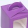 Box for 1 cup with a window, lilac, 9.2 x 9.2 x 11.1 cm
