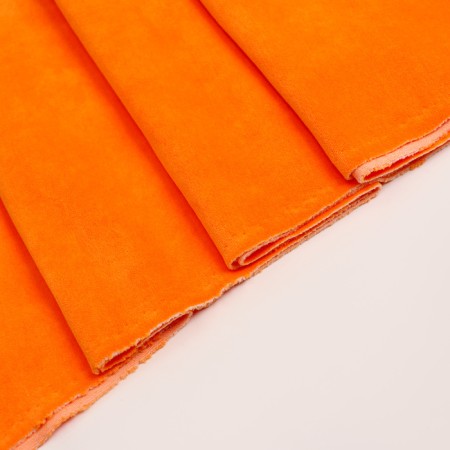 Velur flap, on a knitted basis, orange 100 × 180 cm, 80% cotton, 20% p/e-1