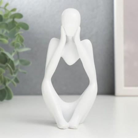 Souvenir Polystone "Abstraction - I do not hear anything" white 12.7x5.3x6 cm