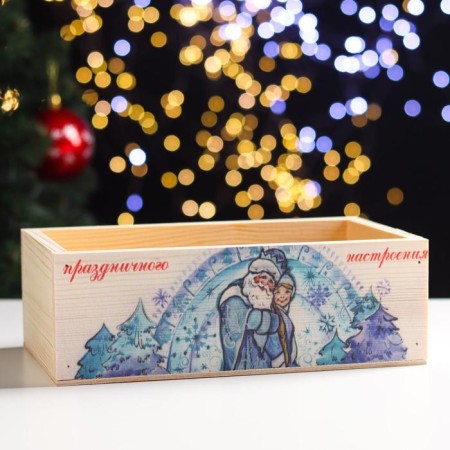 Kashpo wooden "Festive mood" 25 × 14.7 × 8.5 cm-1