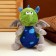Soft toy "Dragon", with a blue tummy, 20 cm, the color is gray-green