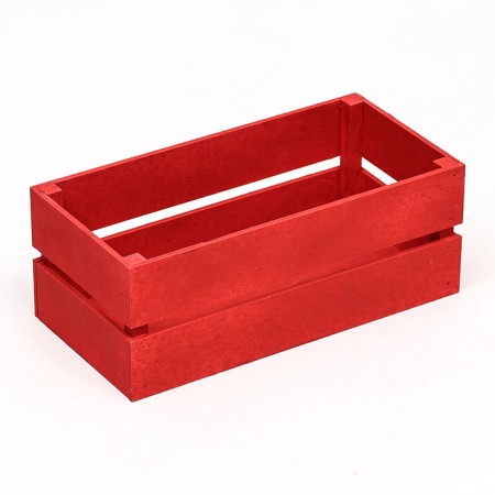 Kashpo wooden, two -strip, red, 24.5 x 11.5 x 9 cm-1