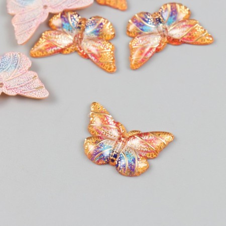 Decor for creativity Plastic "Butterfly with gold points" 1.5x2.2 cm