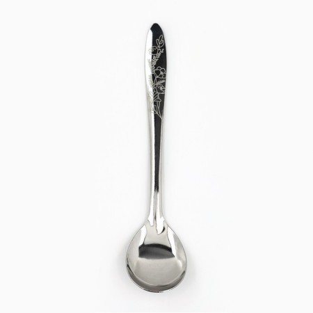 A teaspoon spoon with the application "Flowers", 13.5 cm-1